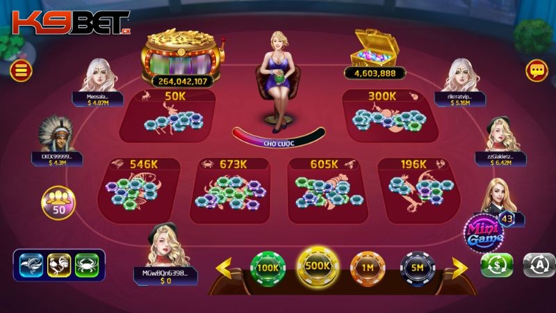 Giao diện game Bầu Cua K9BET nổi bật với hình ảnh sắc nét