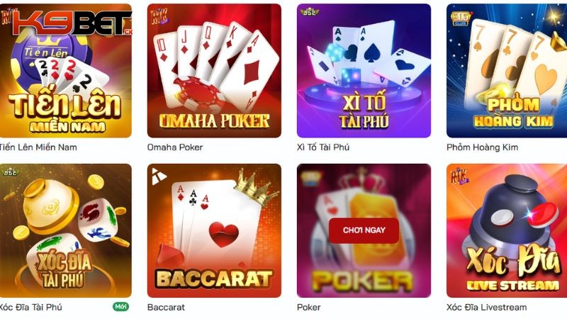 Game bài K9BET được yêu thích nhất