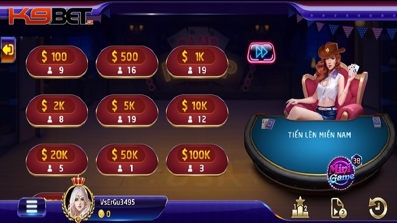Tiến lên miền Nam là game bài K9BET không thể bỏ qua