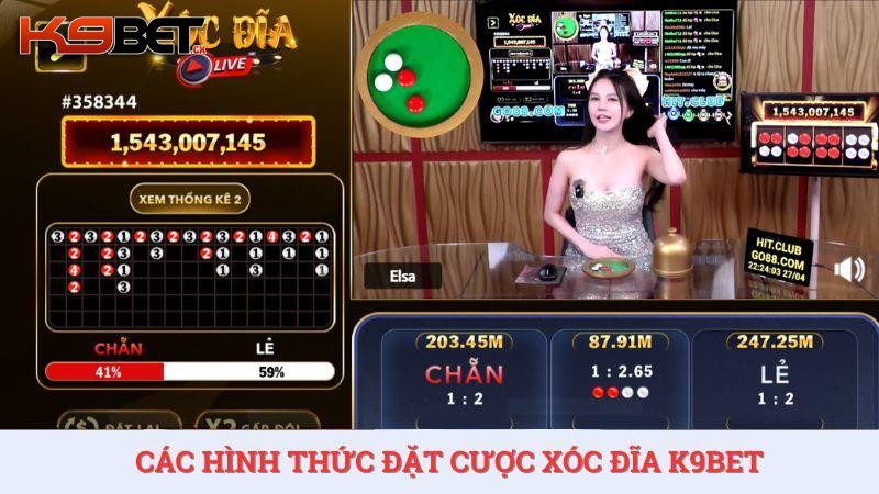 Có nhiều hình thức đặt cược xóc đĩa K9BET cho người chơi lựa chọn.